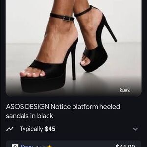 Brand New -Black Platform Heeled Sandals